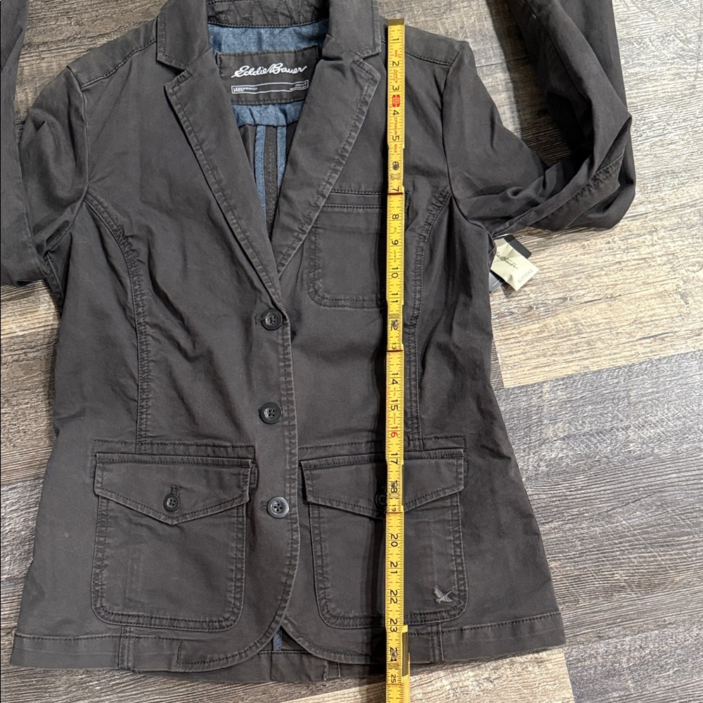 Eddie Bauer Women's Charcoal Legend Wash Blazer Utility Jacket. NWT. Size 6 - Picture 6 of 7